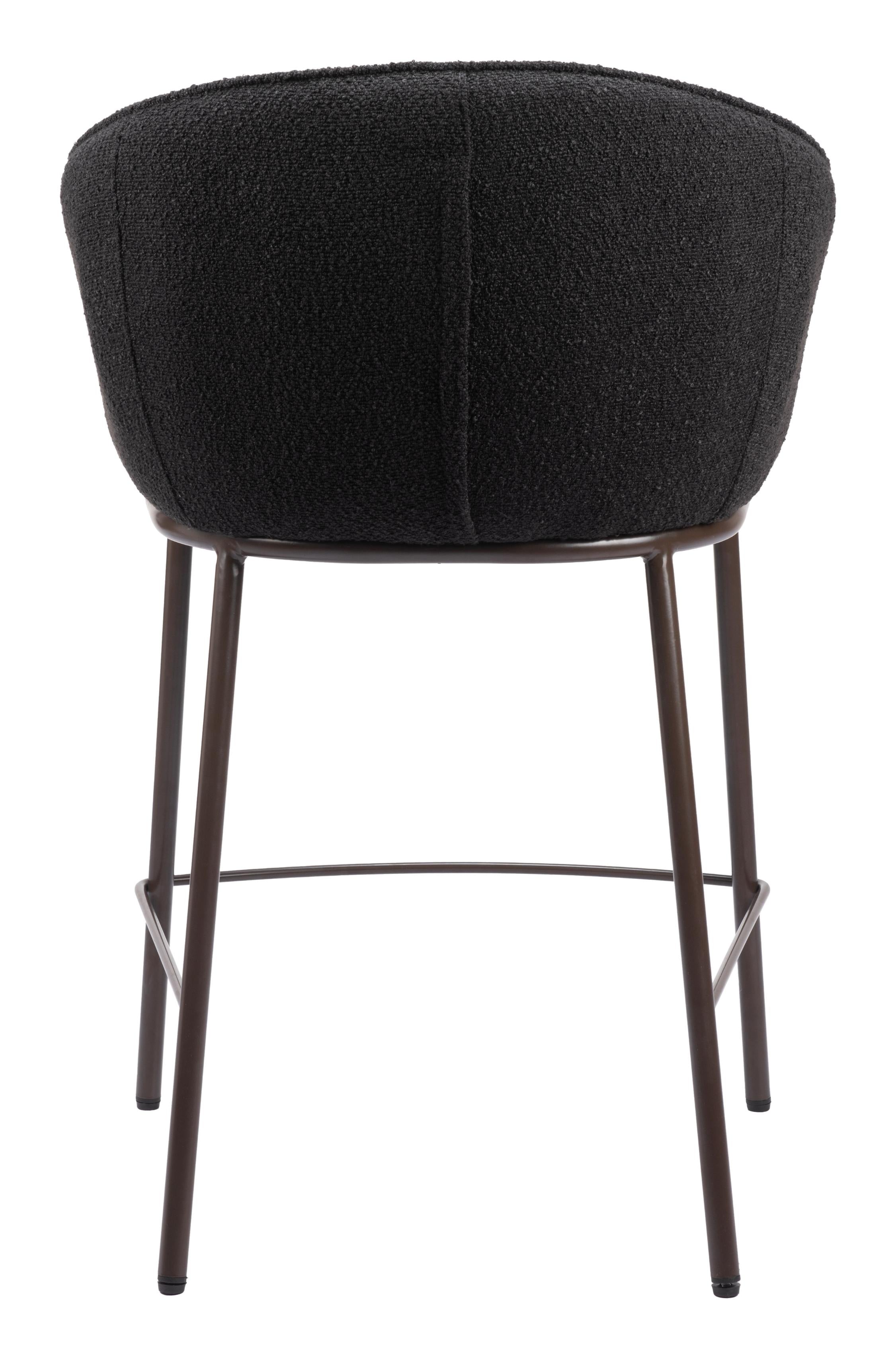 Zuo Modern Essen Counter Stool in Ivory/Black & Bronze