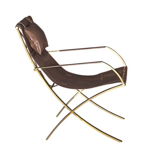 Sunpan Willis Lounge Chair - Brown Leather