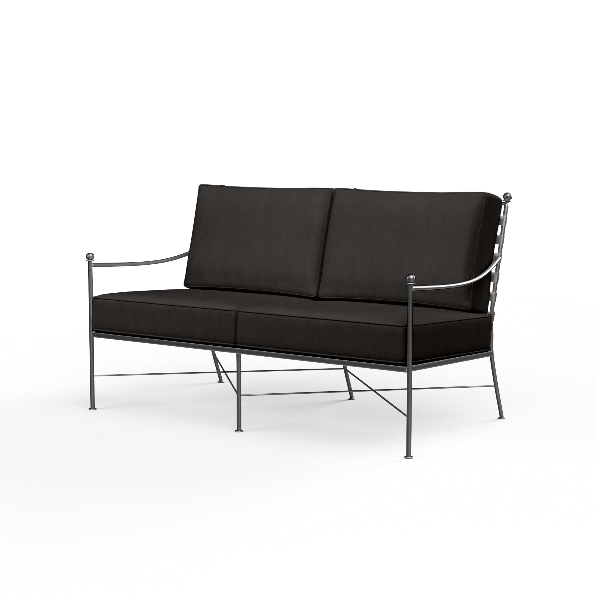 Sunset West Provence Wrought Iron Loveseat with Cushion