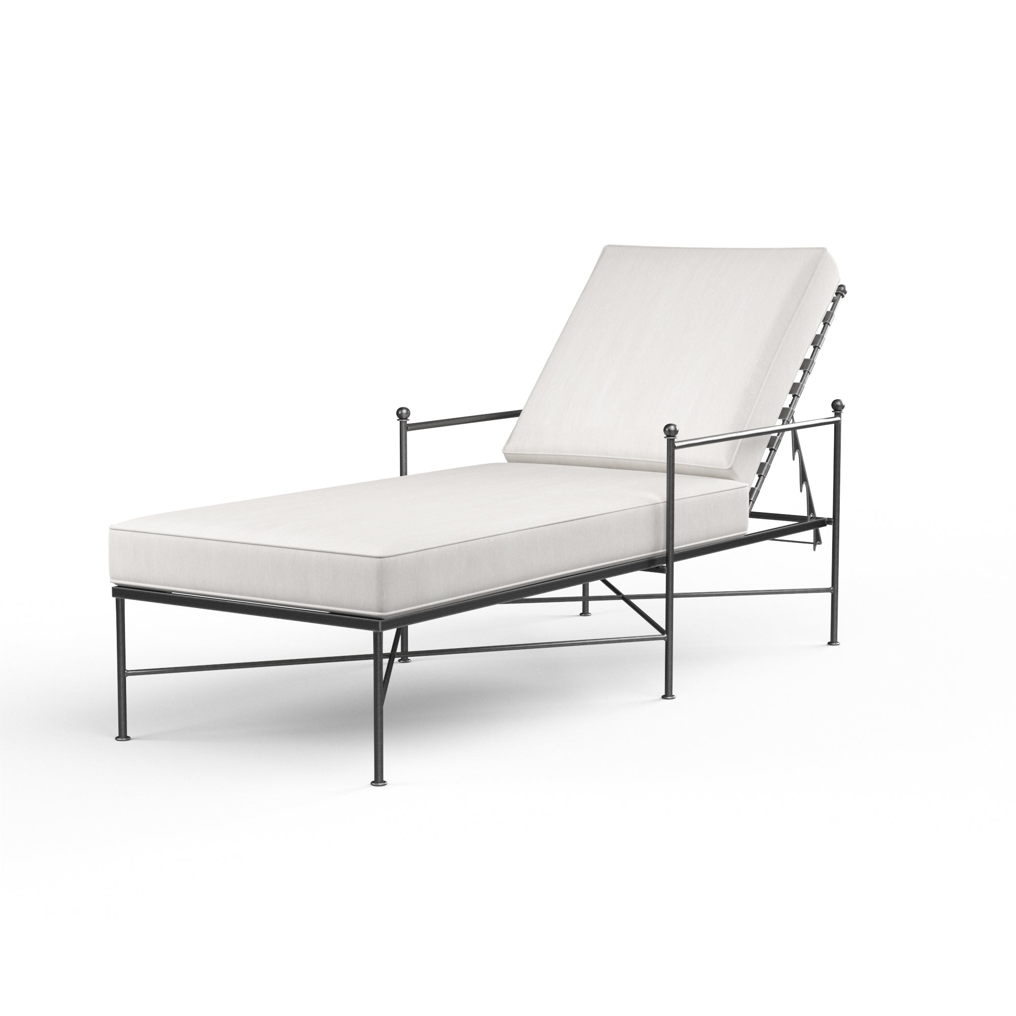 Sunset West Provence Wrought Iron Chaise Lounge with Cushion