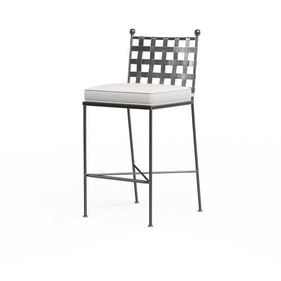 Sunset West Provence Wrought Iron Barstool with Cushion