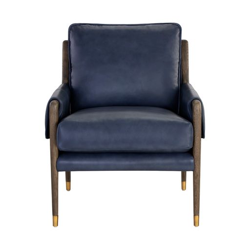 Sunpan Mauti Lounge Chair Dark Brown - Cortina Black Leather / Cortina Ink Leather