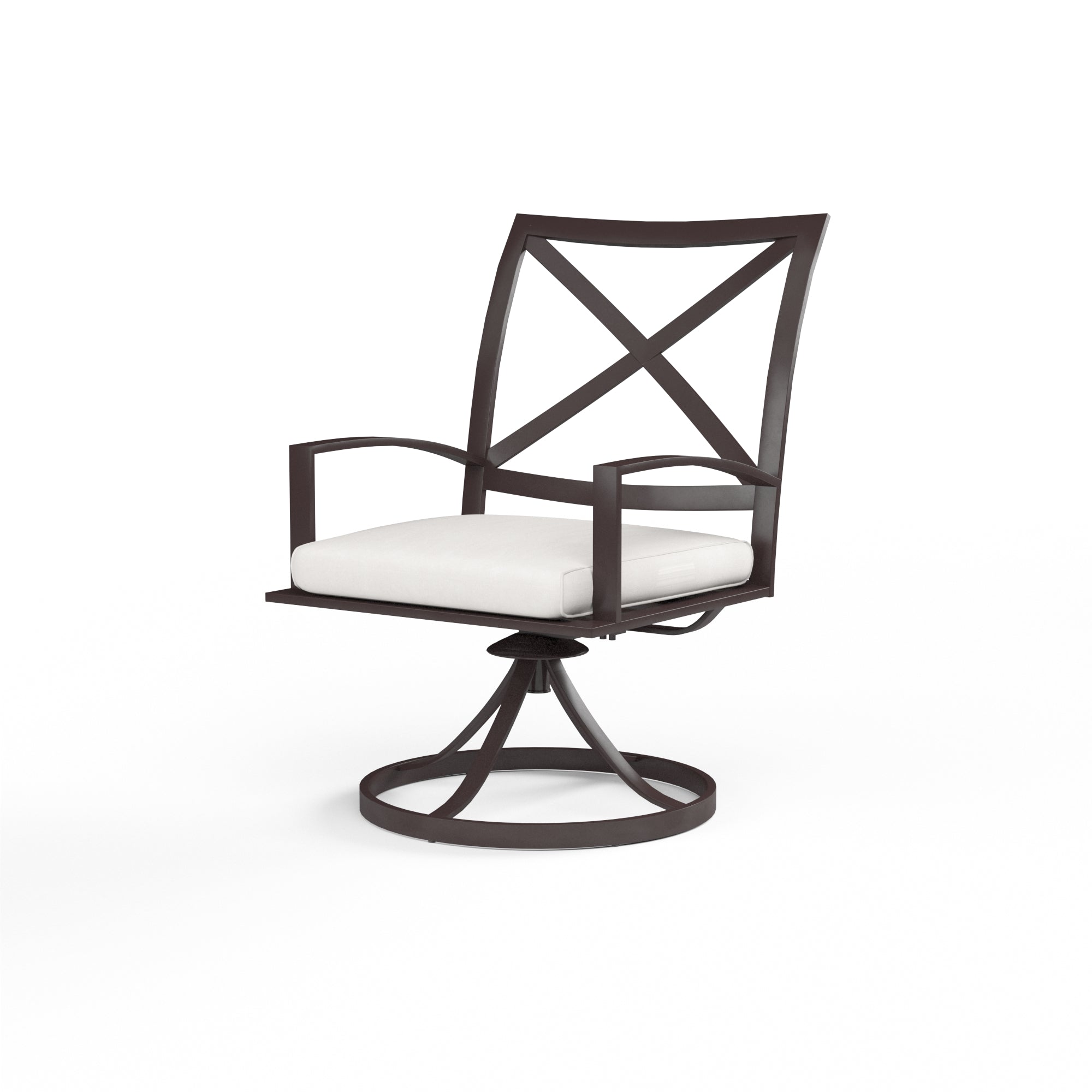 Sunset West La Jolla Aluminum Swivel Dining Chair with Cushion