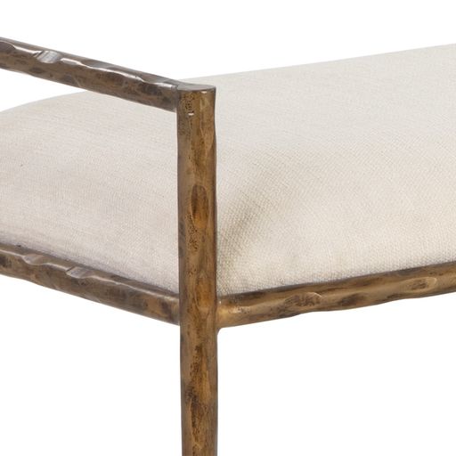 Sunpan Esai Bench in Zenith Alabaster / Zenith Taupe Grey