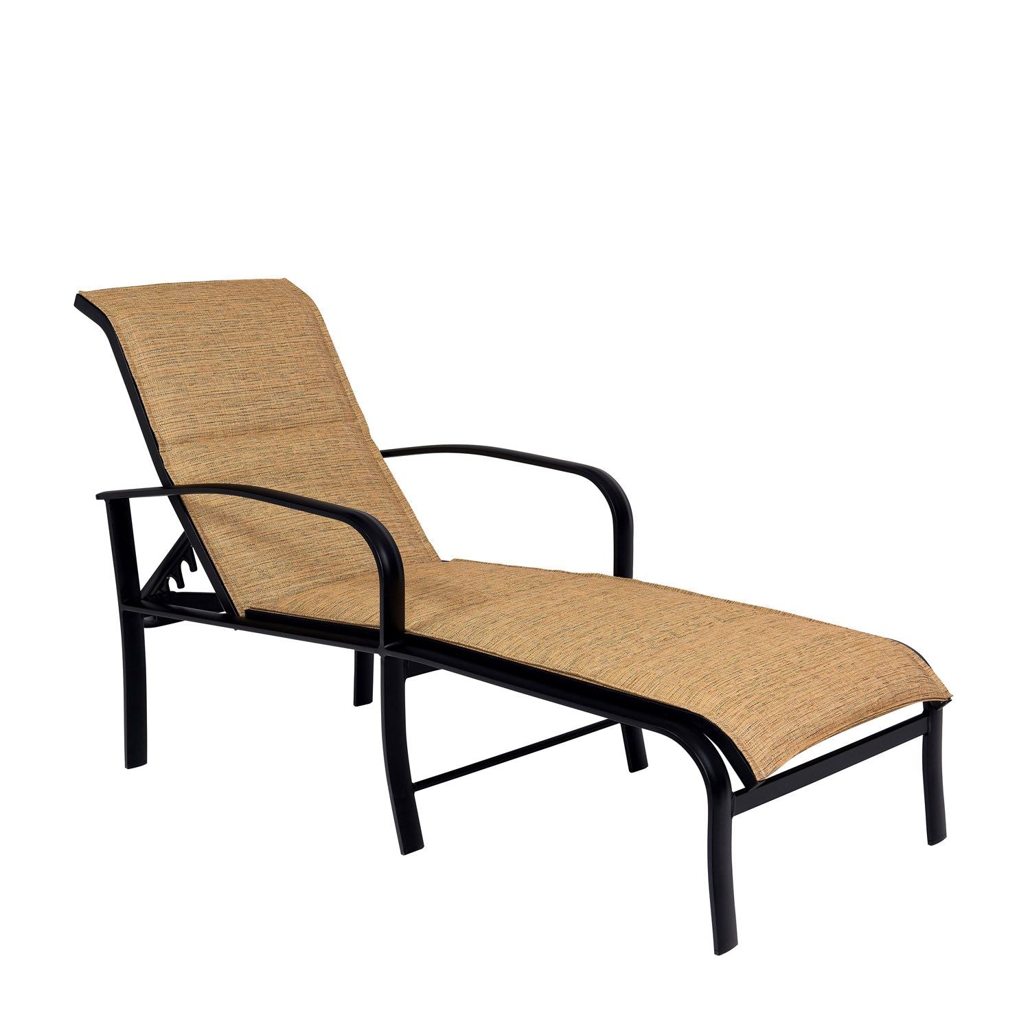 Woodard Fremont Padded Sling Adjustable Chaise Lounge, Aged Teak, Augustine Alloy (Grade A), Grade A Fabric, Garden Chairs, Chaises, Fremont, Aluminum, Chaise Lounge, Curved, Outdoor