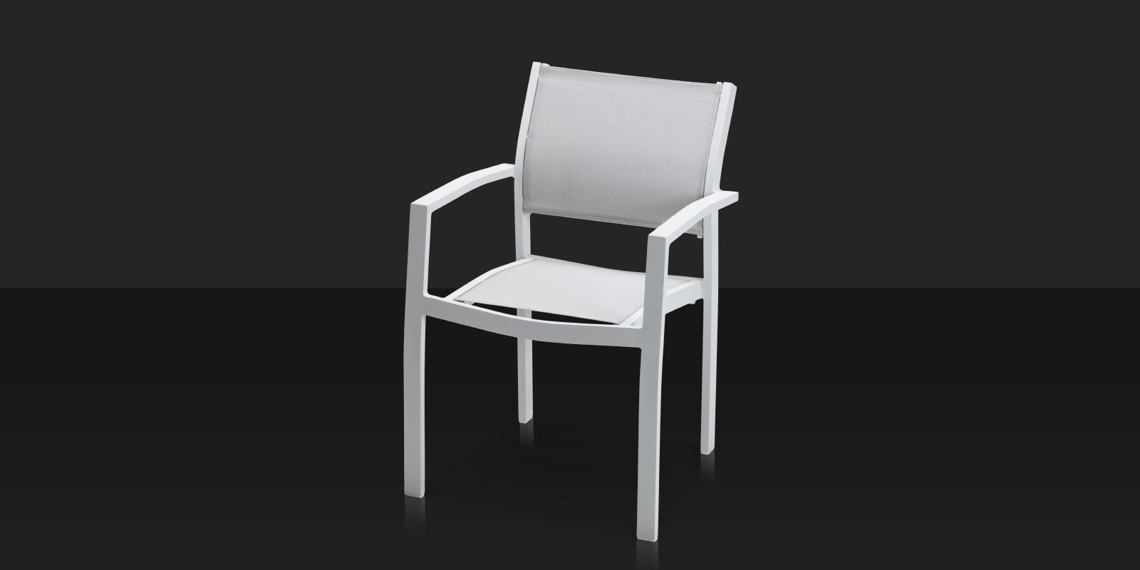 DecoScapes Fusion Aluminum Stackable Arm Dining Side Chair