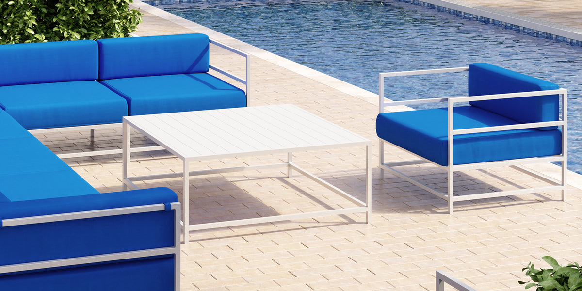 DecoScapes Delano Aluminum Duraboard Top Coffee Table