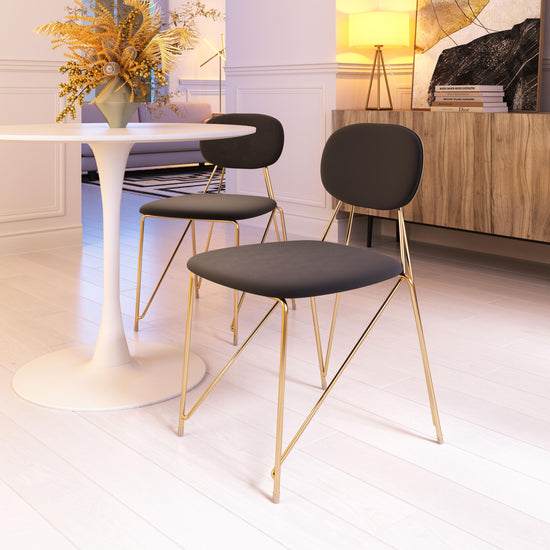 Zuo Modern Georges Dining Chair in Gray & Gold