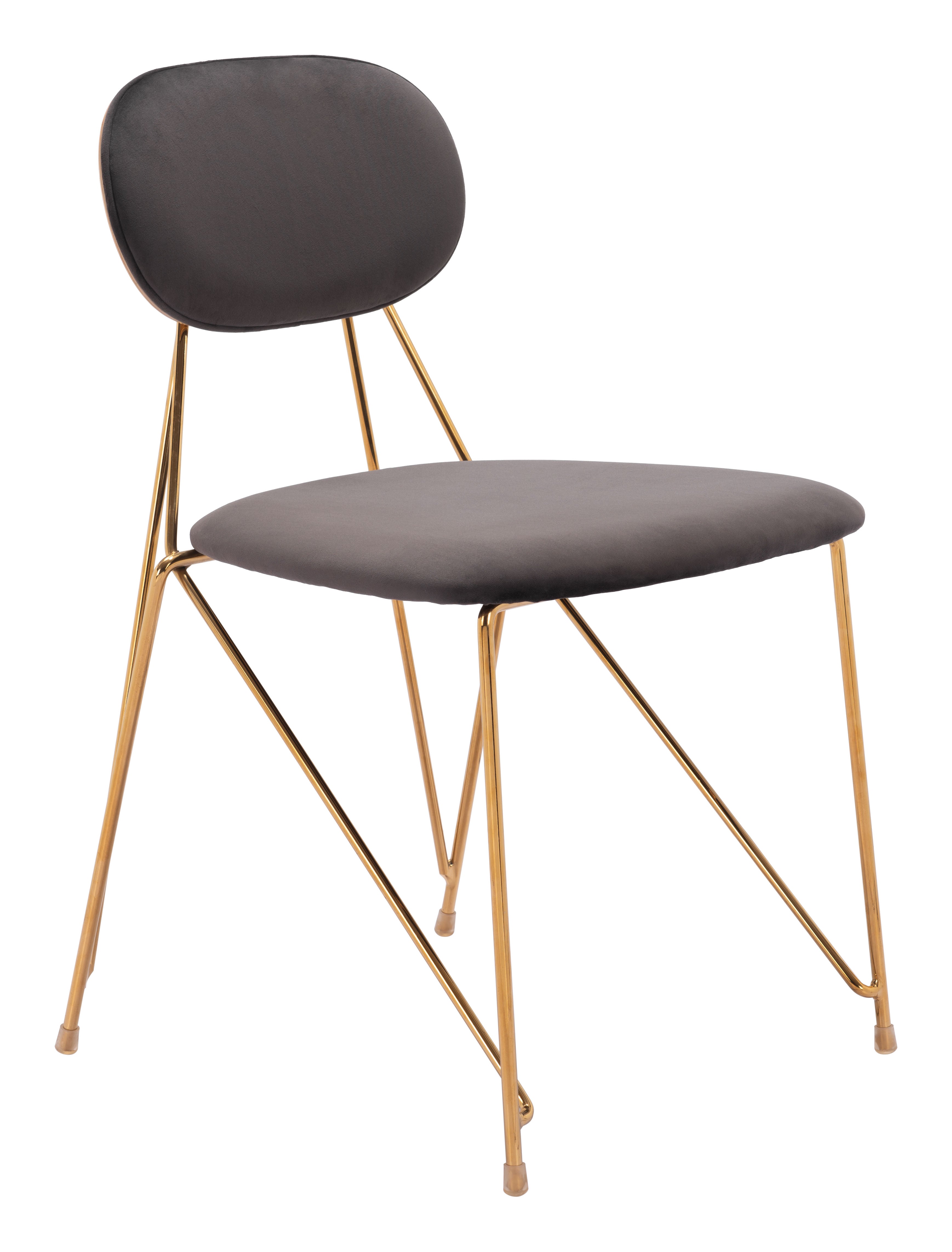 Zuo Modern Georges Dining Chair in Gray & Gold