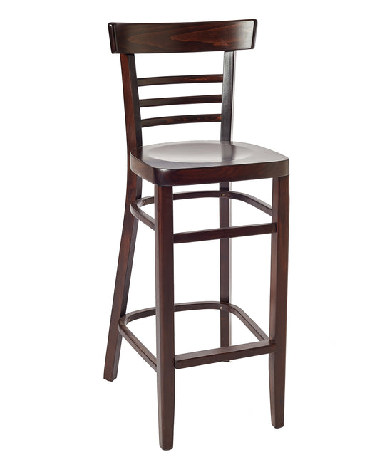 BFM Seating Giulia Barstool In Dark Walnut/Natural/Black Stain