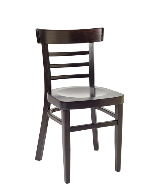 BFM Seating Giulia Side Chair In Dark Walnut/Natural/Black Stain