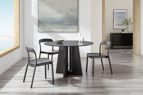 Greenington Luna 48” Round Table In Caviar/Wheat