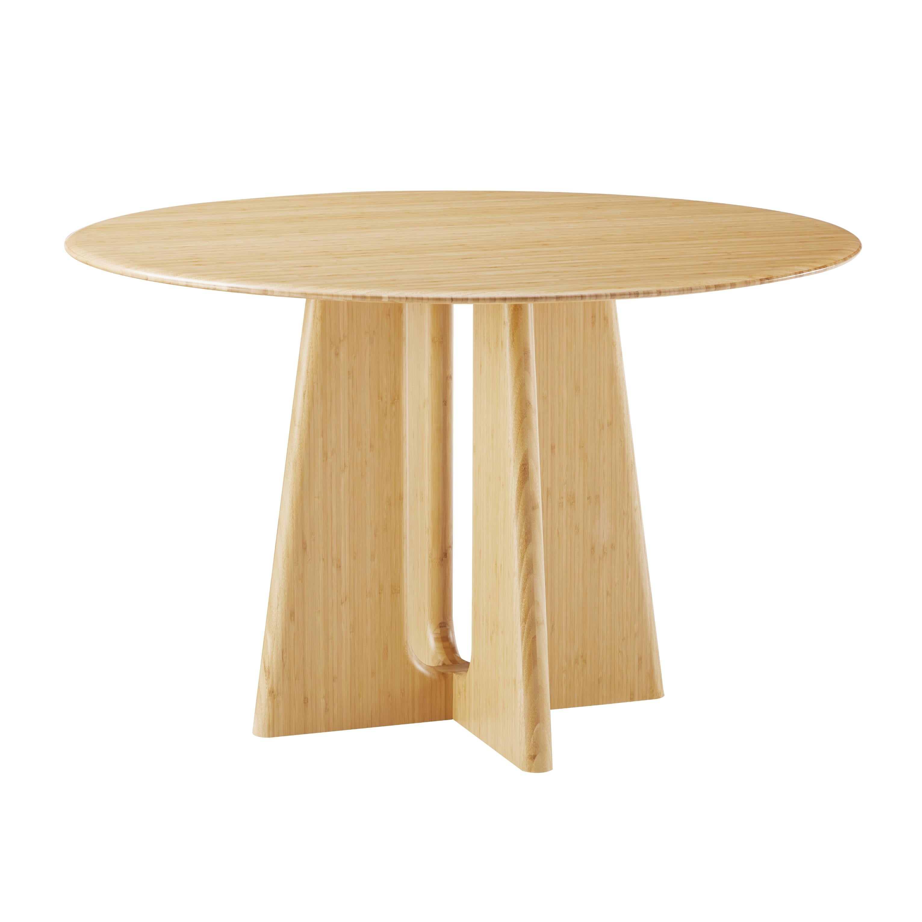 Greenington Luna 48” Round Table In Caviar/Wheat