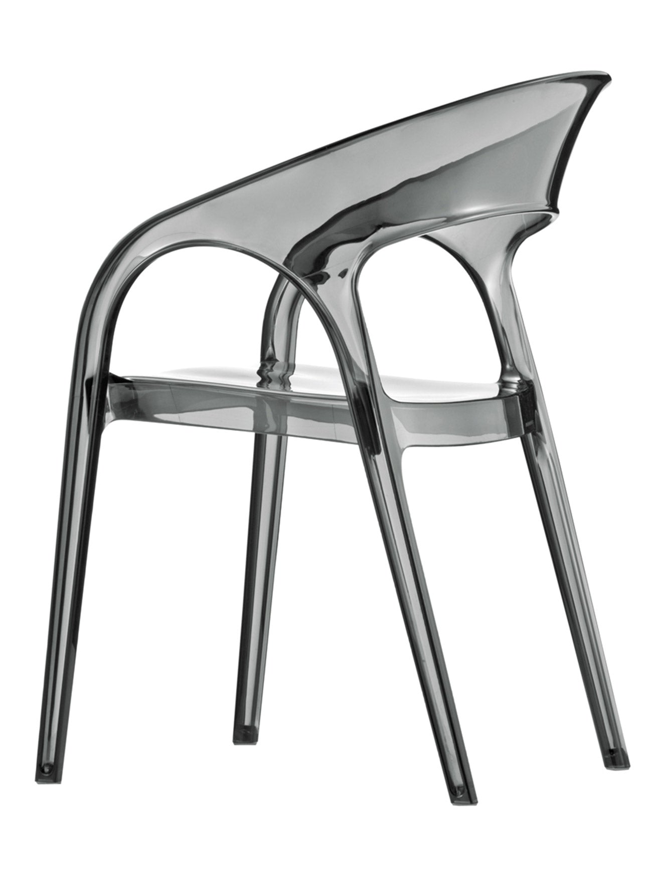 Florida Seating Polypropylene Shell With Aluminum Legs Side Chair - GOSSIP - Smoke Gray/White