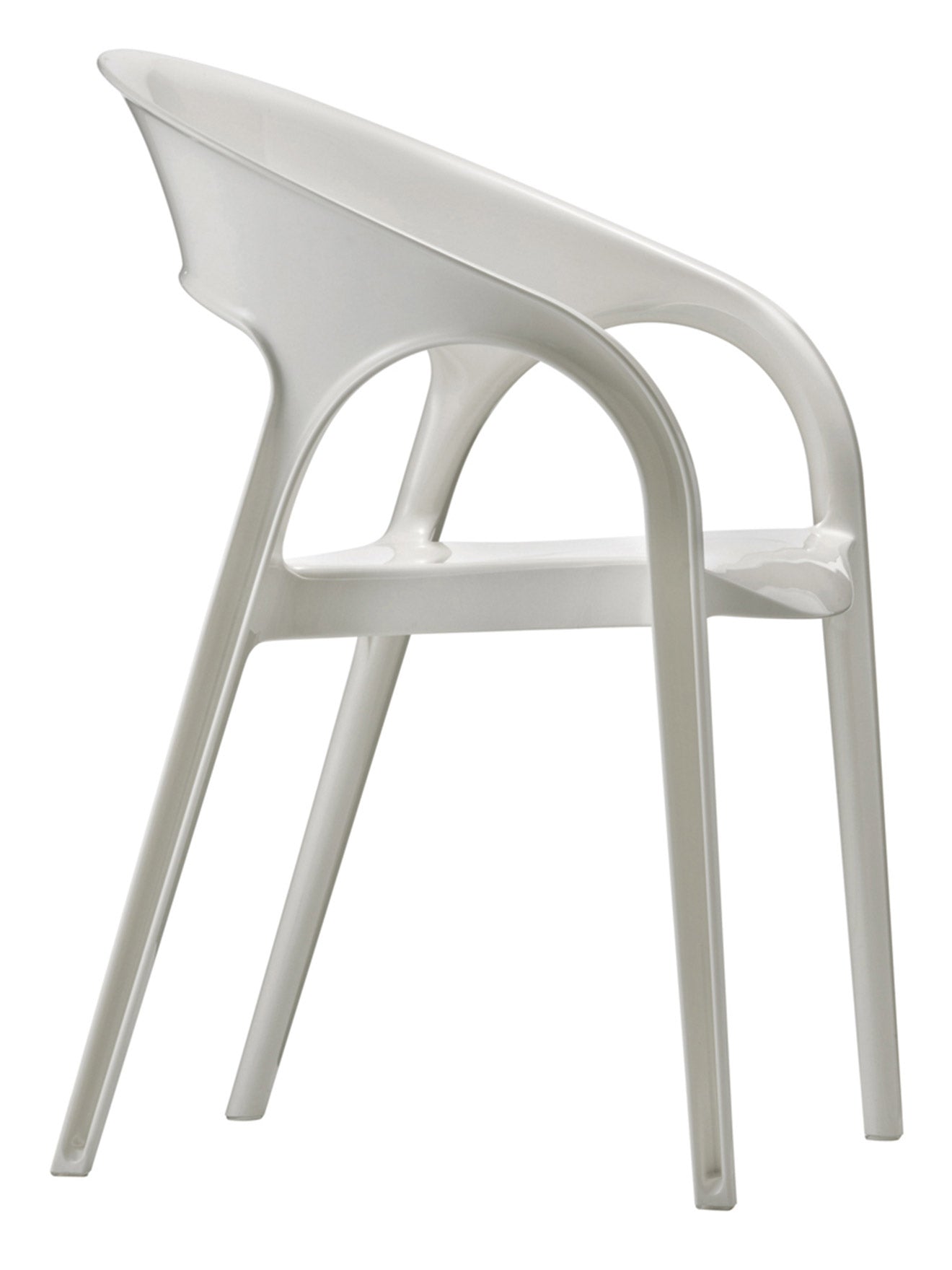 Florida Seating Polypropylene Shell With Aluminum Legs Side Chair - GOSSIP - Smoke Gray/White