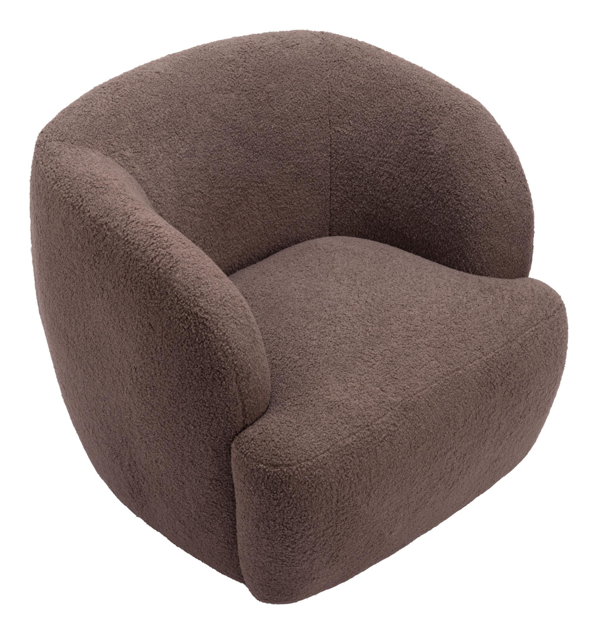 Zuo Modern Govan Swivel Chair in Ivory/Brown