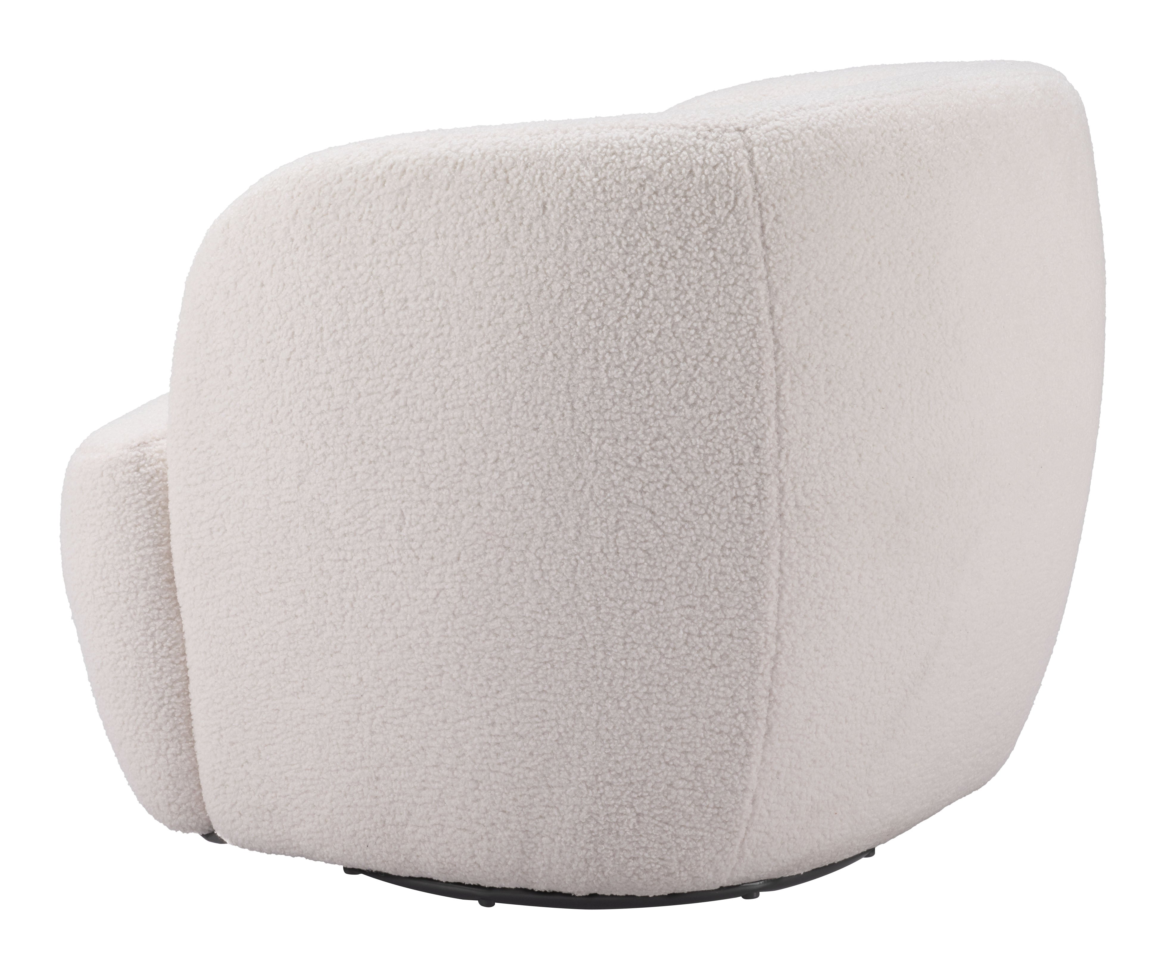 Zuo Modern Govan Swivel Chair in Ivory/Brown