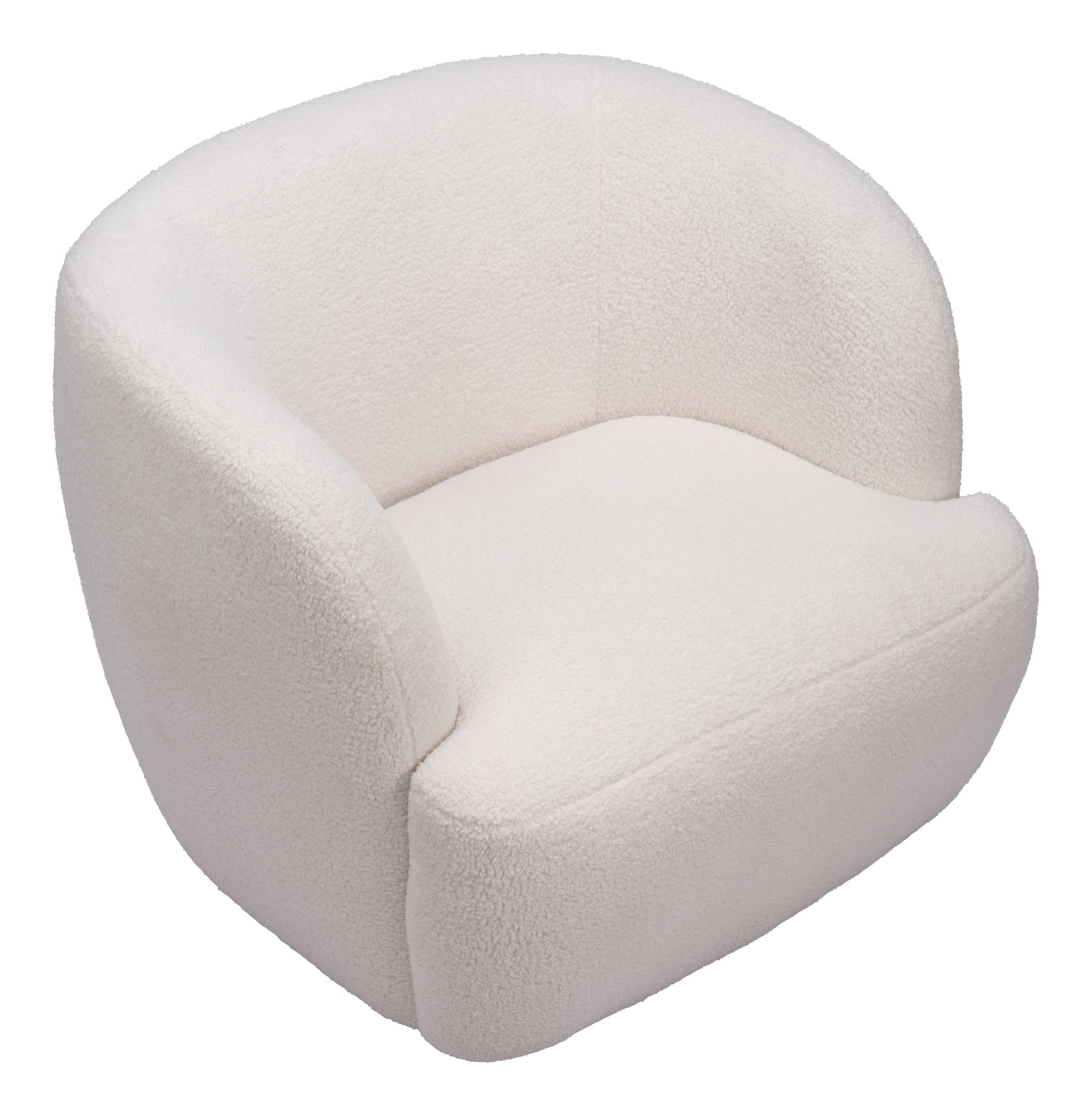 Zuo Modern Govan Swivel Chair in Ivory/Brown