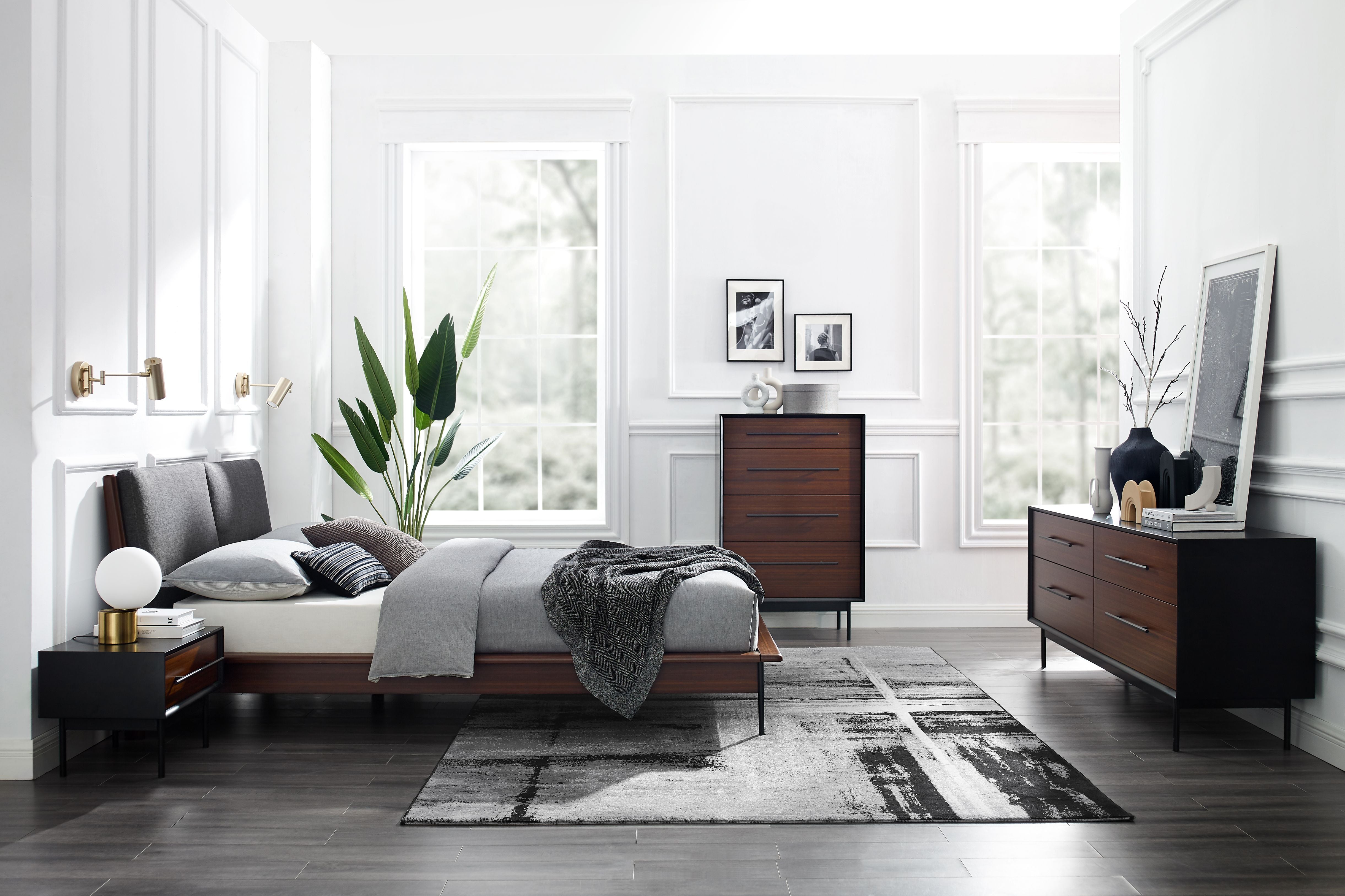 Greenington Park Avenue Queen Platform Bed with Fabric - Ruby