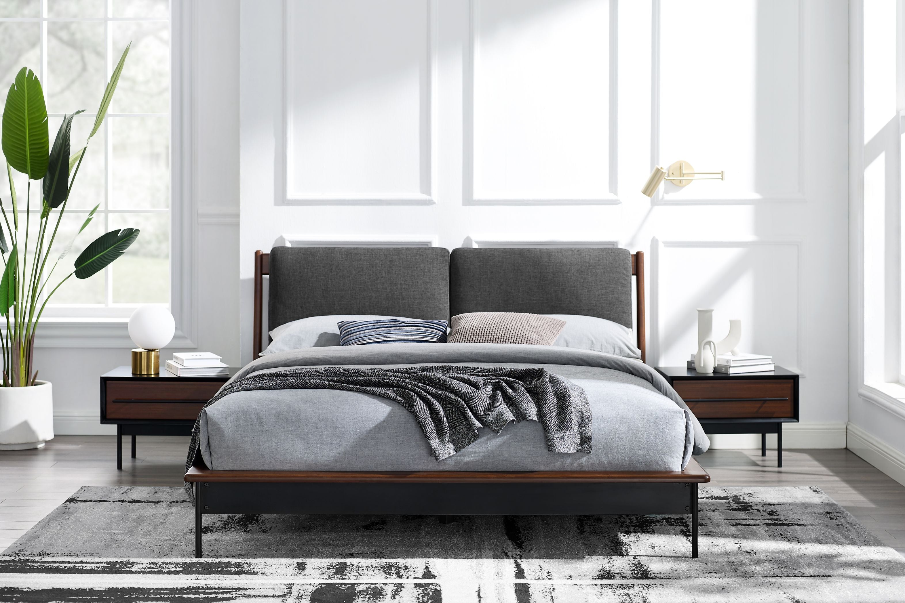 Greenington Park Avenue Cal King Platform Bed with Fabric - Ruby