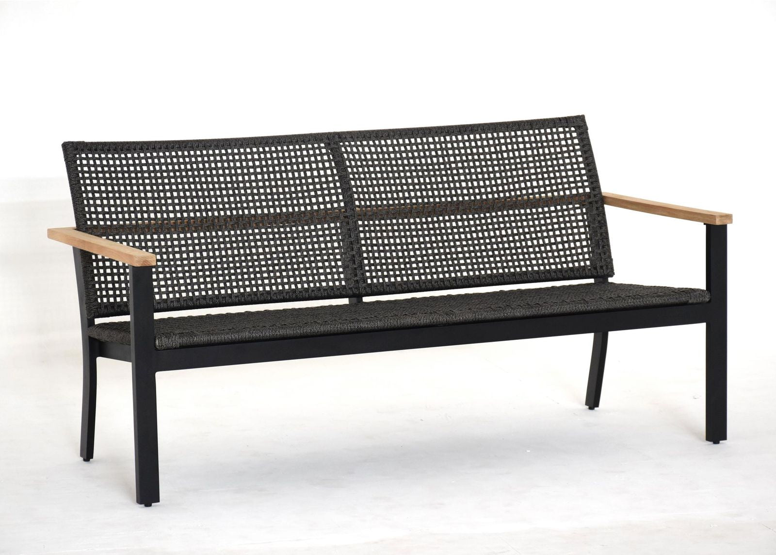 Royal Teak Naples Sofa Charcoal Aluminum and Rope