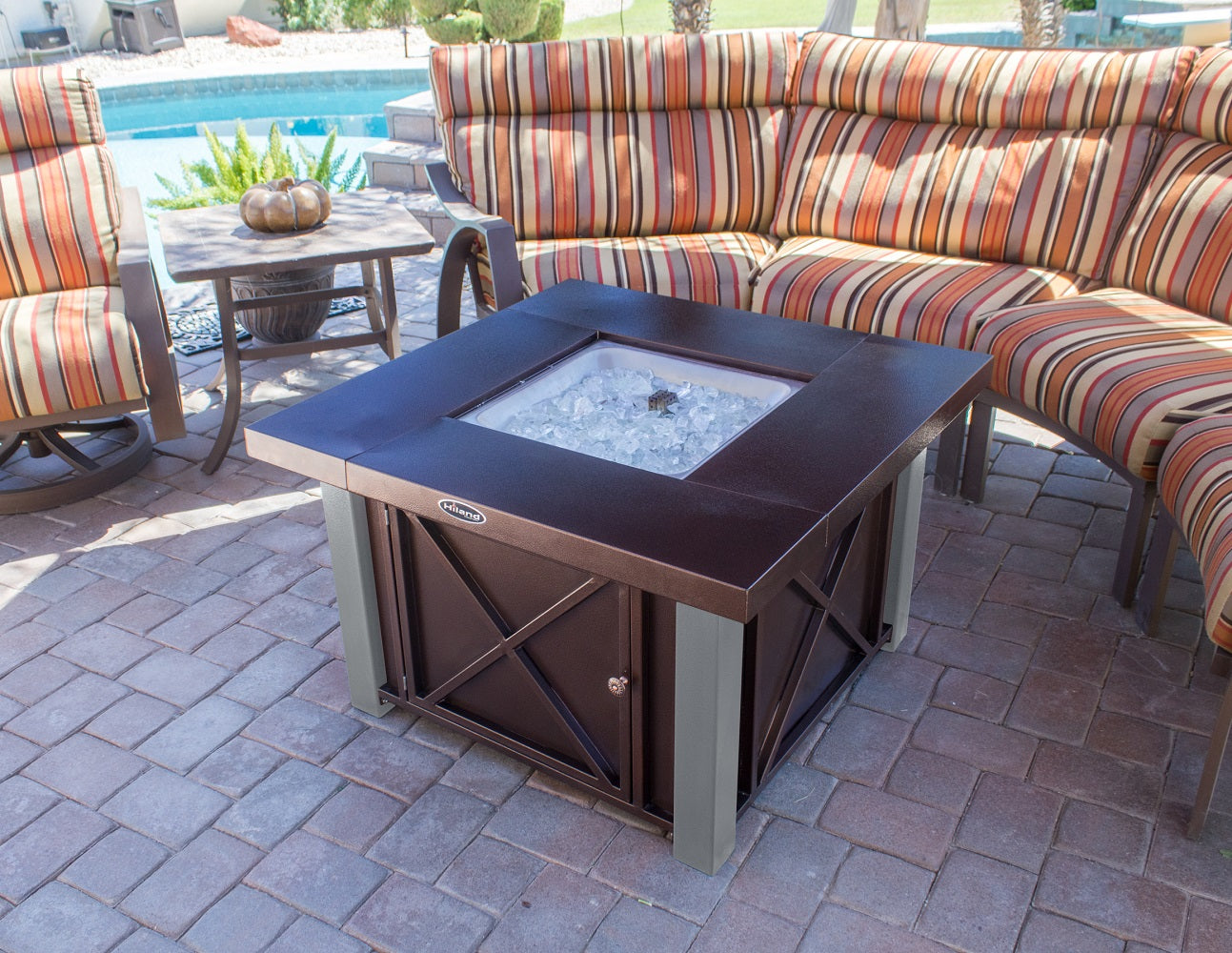 AZ Patio Heaters Outdoor Fire Pit in Hammered Bronze & Hammered Bronze /Stainless Steel