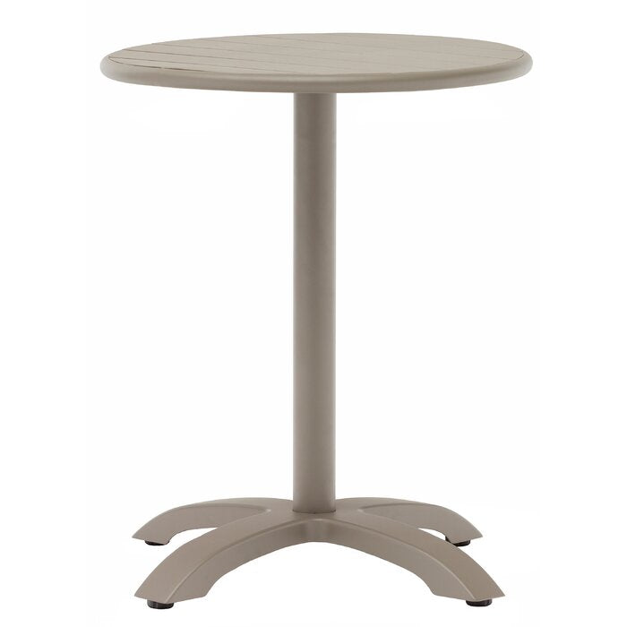 H&D Seating Round Outdoor Aluminum Table with Champagne Finish