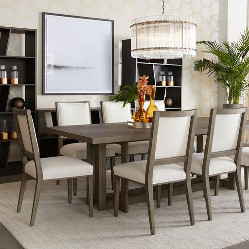 Sunpan Disera Dining Table 96'' in Ash Grey / Dark Brown / Natural