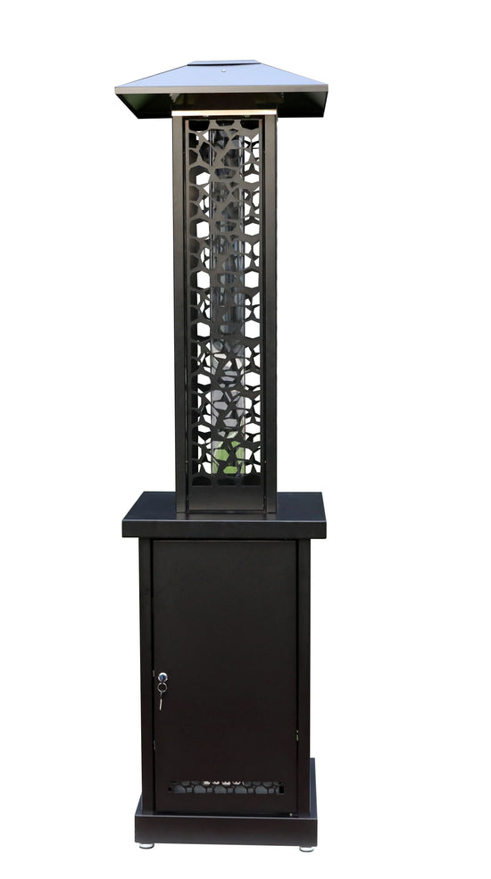 AZ Patio Heaters Hiland Wood Pellet Glass Tube Heater In Matte Black
