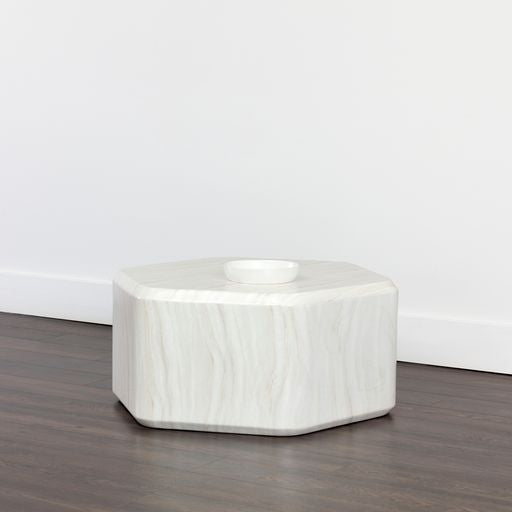 Sunpan Spezza Coffee Table - Marble Look - Cream