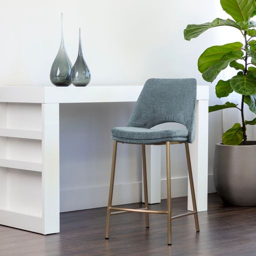 Sunpan Radella Counter Stool Bergen French Blue / Bergen Taupe