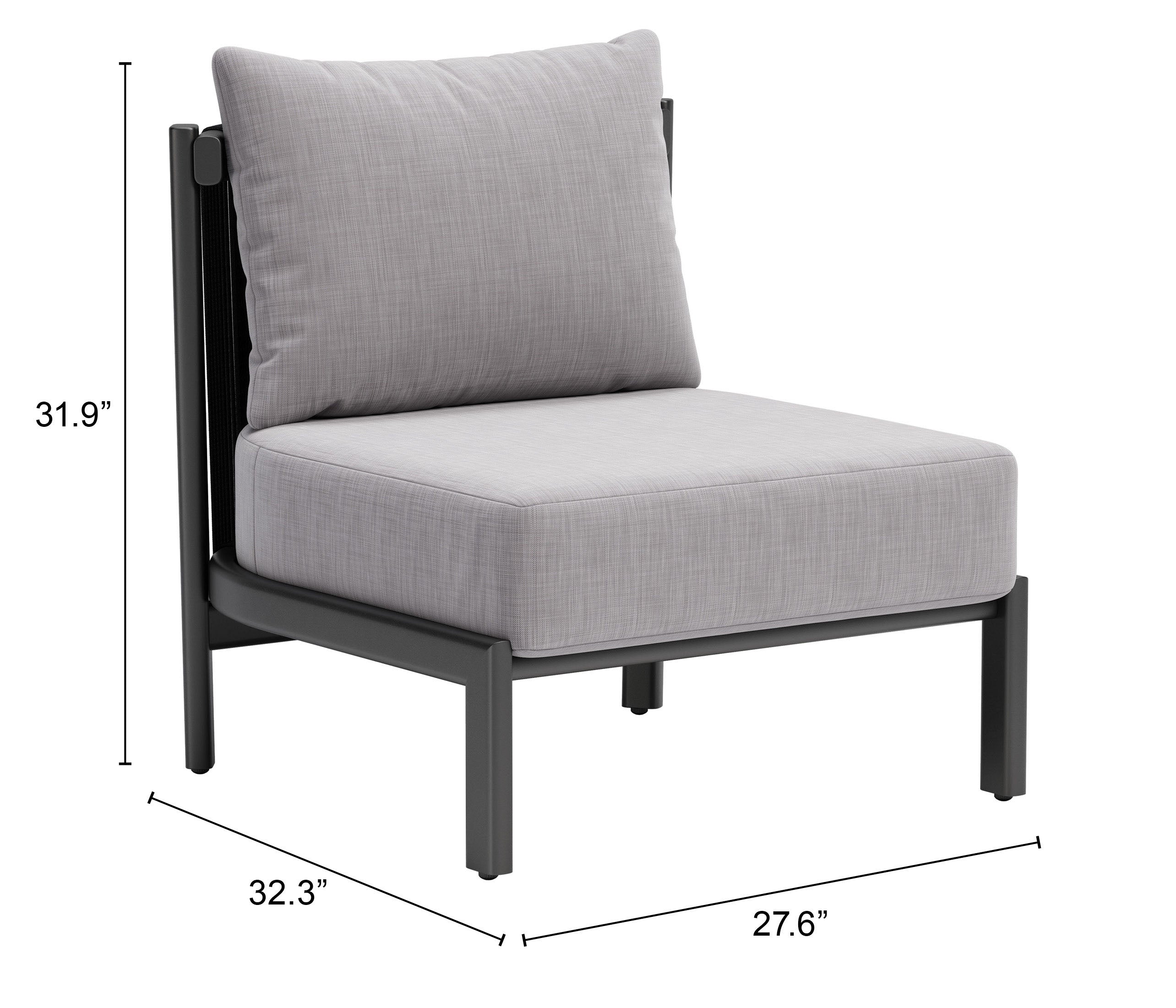 Zuo Modern Horizon Accent Chair in Gray