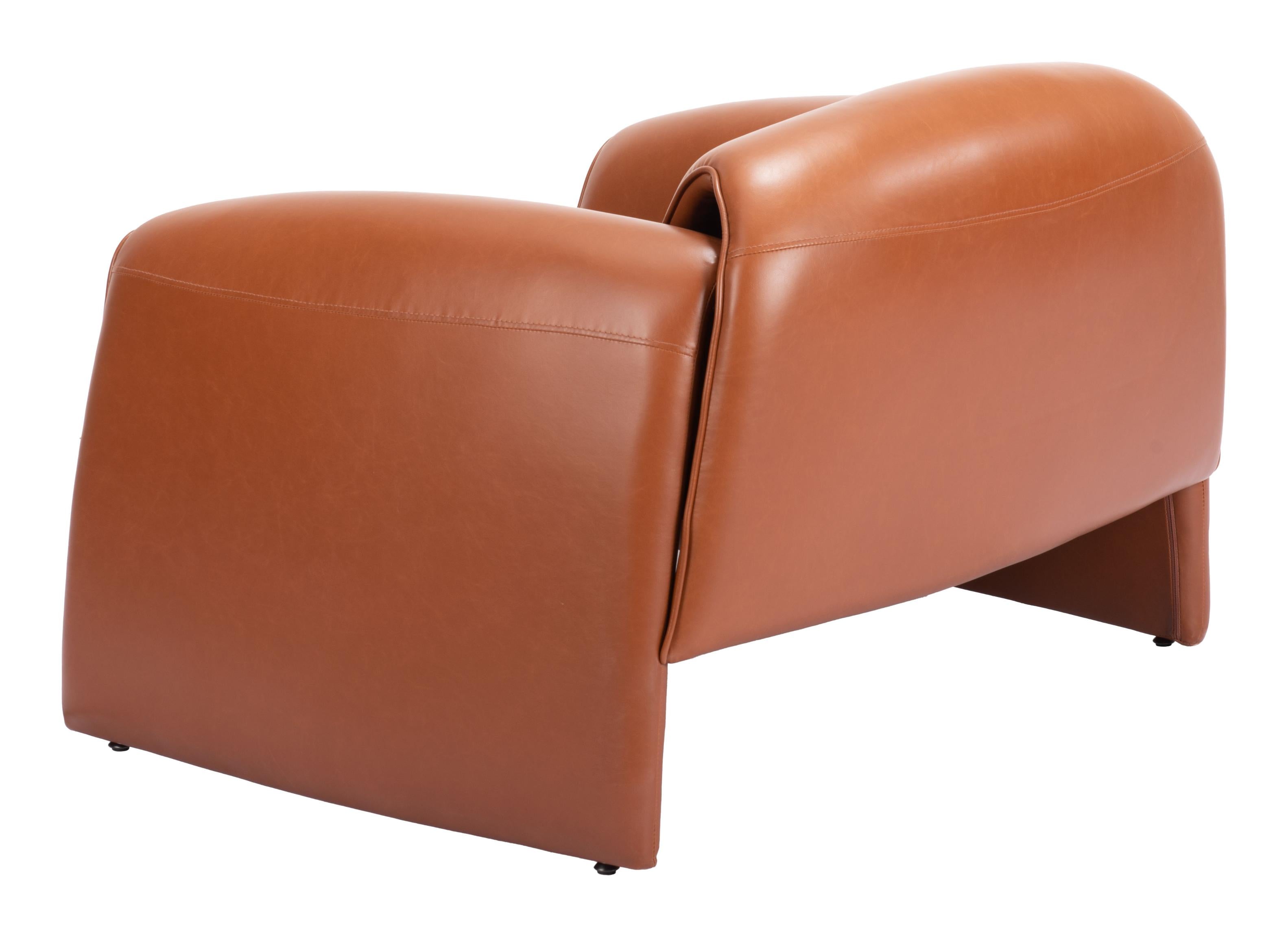 Zuo Modern Viana Accent Chair in Burnt Orange/Aquamarine