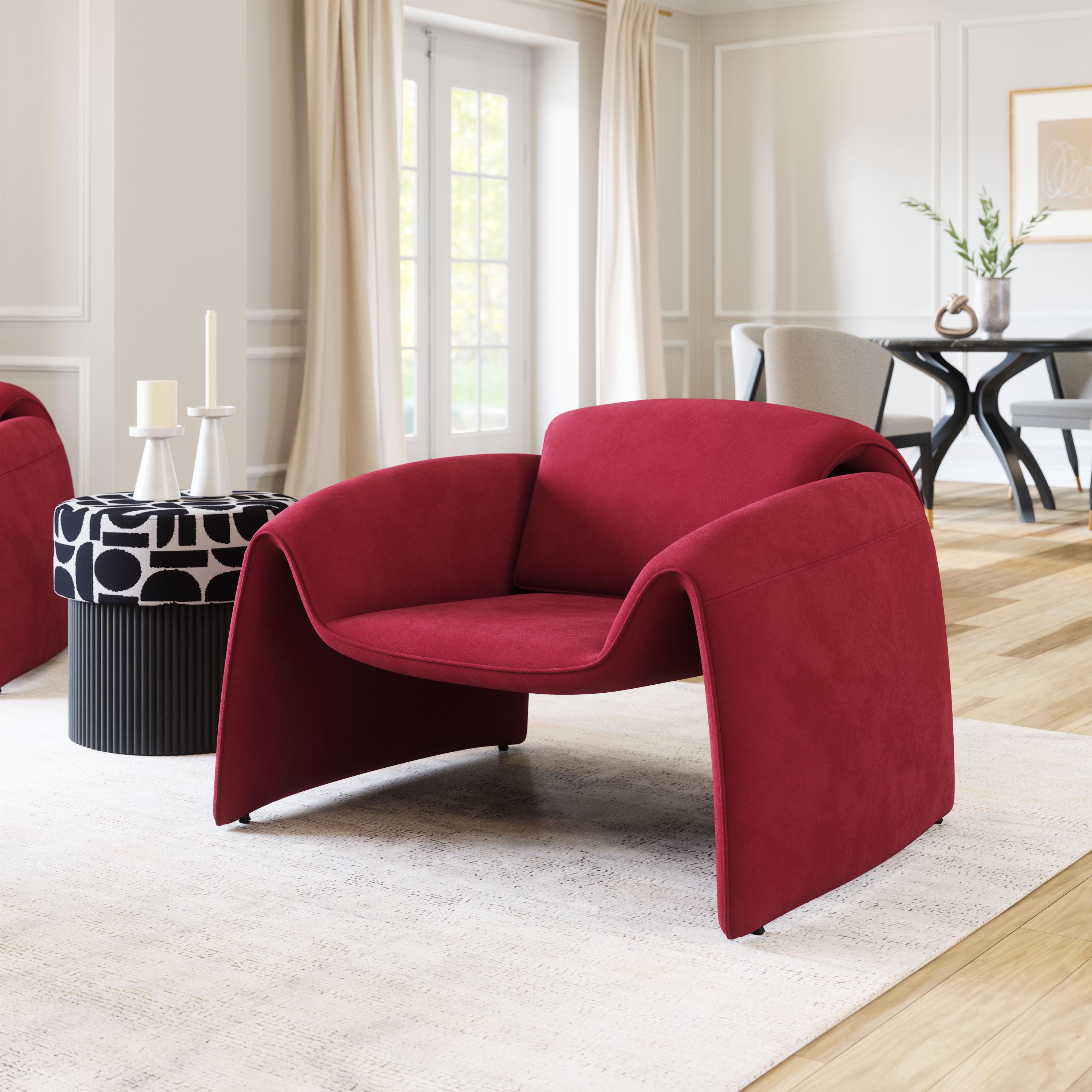 Zuo Modern Viana Accent Chair in Burnt Orange/Aquamarine