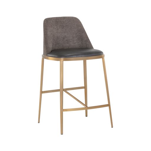 Sunpan Dover Counter Stool in Bravo Portabella-Sparrow Grey / Napa Stone-Polo Club Stone