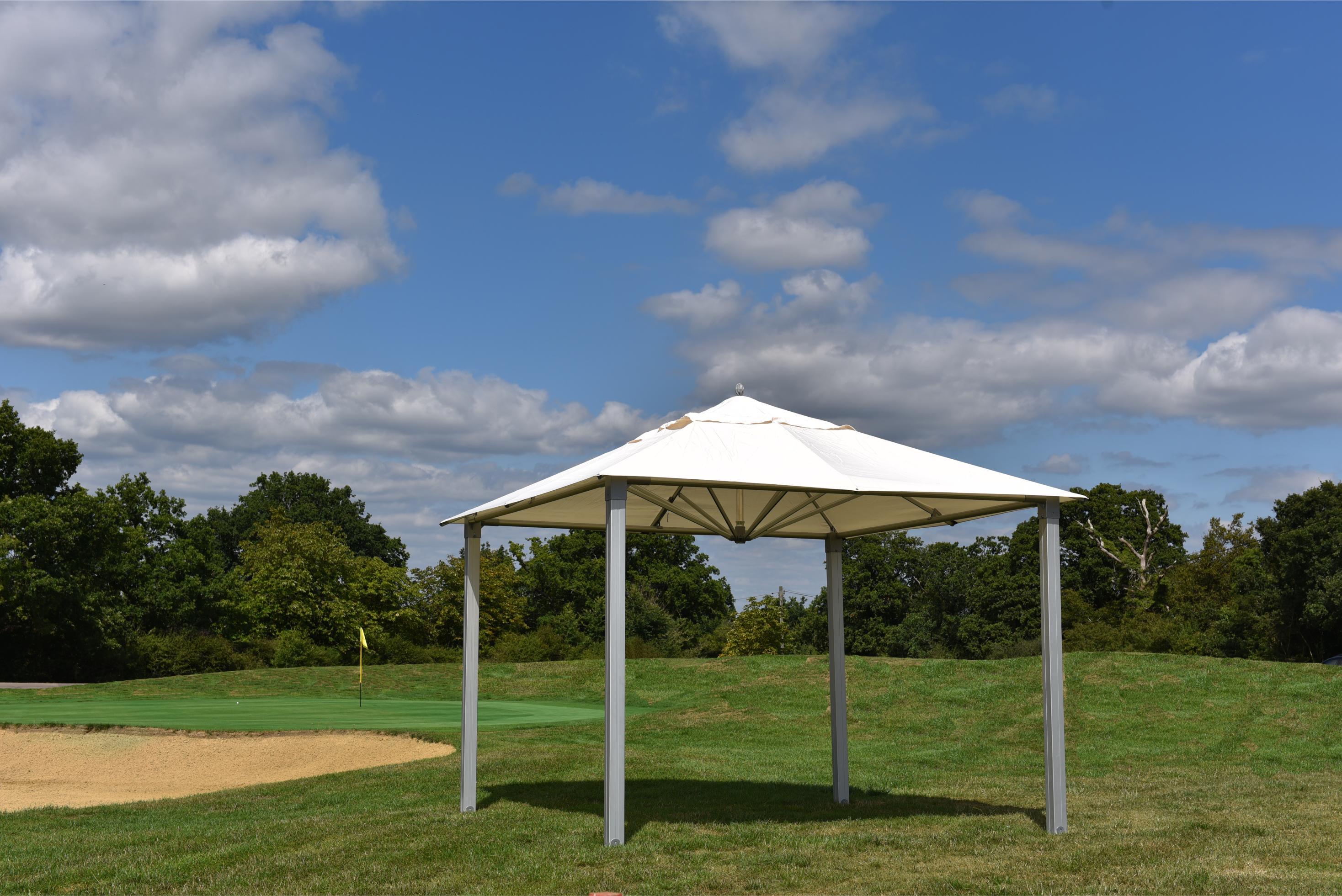 Bambrella Hurricane Alize 3.4m Square Aluminum Pavilion Umbrella
