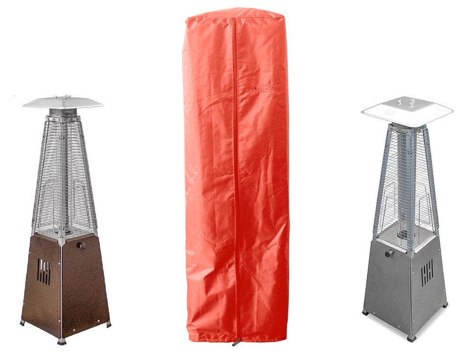 AZ Patio Heaters Table Top Glass Tube Patio Heater Cover in Paprika / Silver