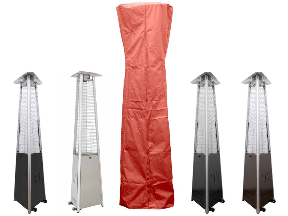 AZ Patio Heaters Triangle Glass Tube Patio Heater Cover in Paprika / Silver
