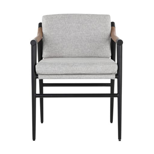 Sunpan Meadow Dining Armchair - Vault Fog / Heather Ivory Tweed