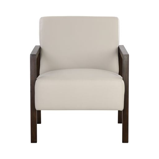Sunpan Neymar Lounge Chair - Linea Light Grey Leather