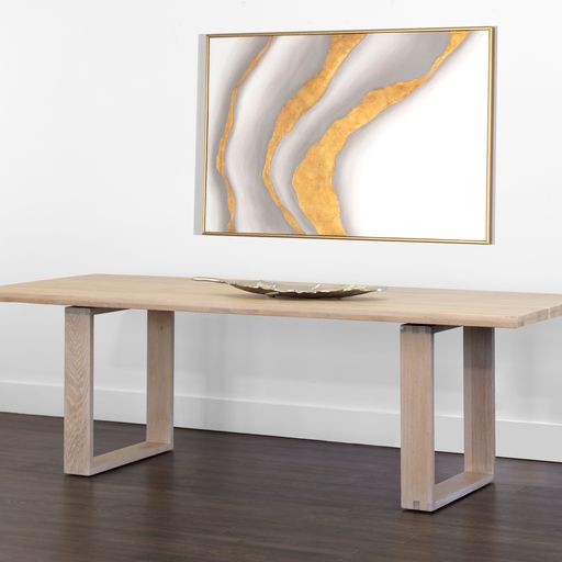 Sunpan Thanus Dining Table 94.5'' Brown Oak / Light Oak