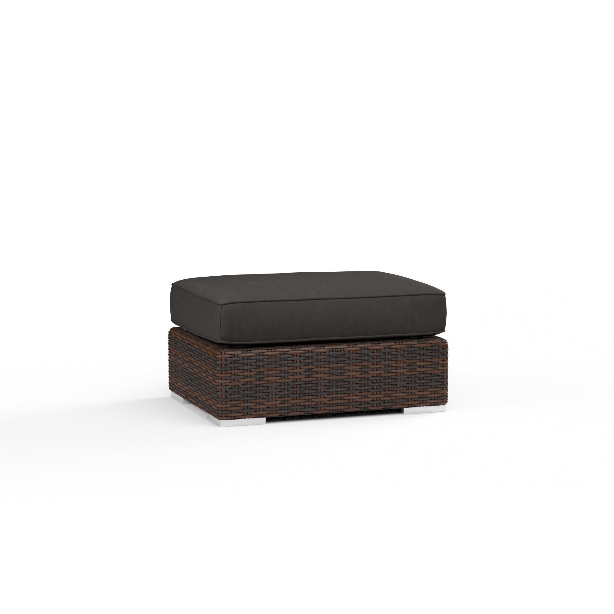 Sunset West Montecito Wicker Ottoman with Cushion