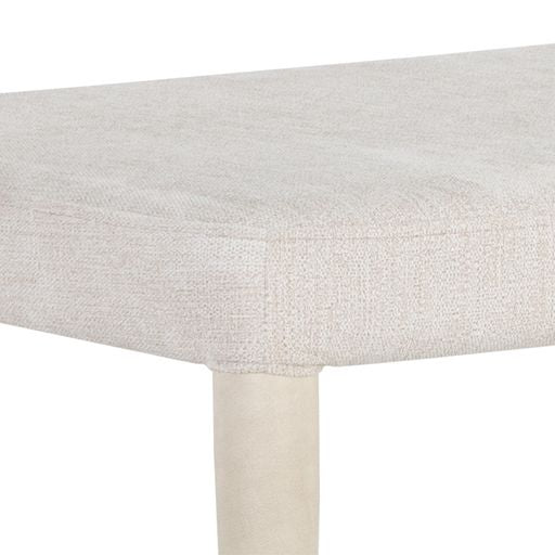 Sunpan Madura Banquette Belfast Heather Grey-Bravo Metal / Polo Club Muslin-Bravo Cream