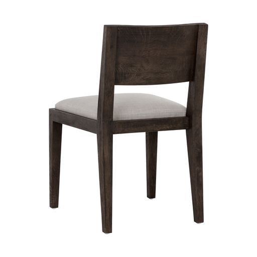 Sunpan Francis Dining Chair in Ash Grey-Linoso Ivory / Dark Brown-Linoso Light Grey