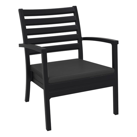 Compamia Artemis XL Club Chair Dark Gray with Sunbrella Charcoal Cushions