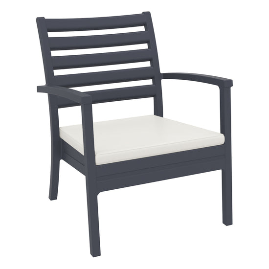 Compamia Artemis XL Club Chair in Dark Gray with Sunbrella Seat Cushion in Natural - Set of Two