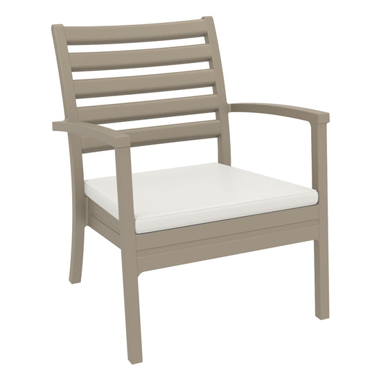 Compamia Artemis XL Club Chair in Taupe with Sunbrella Seat Cushion in Natural - Set of Two