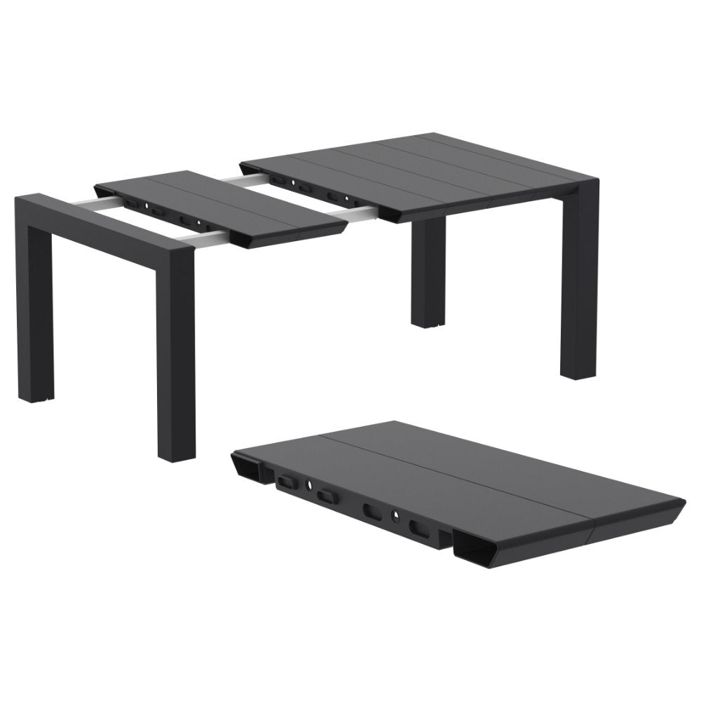 Compamia Air Extension Dining Set 5 Piece in Black/Dark Gray/Taupe/White