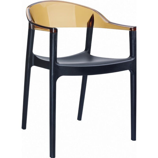 Compamia Carmen Modern Dining Chair Black Seat Transparent
