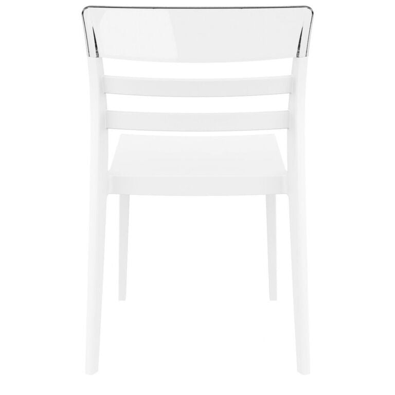 Compamia Moon Dining Chair White Transparent Clear/Glossy White/Red/Amber- Set of Tgwo